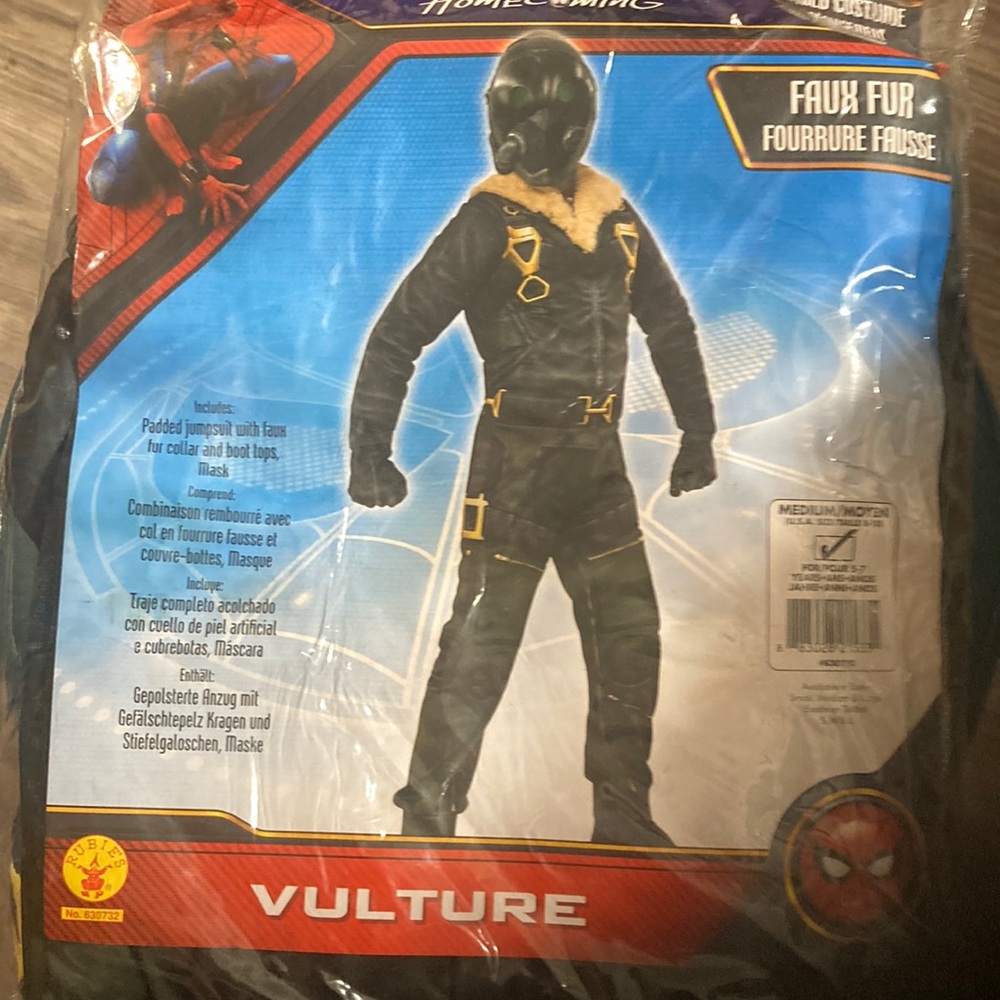 spider-man homecoming  - vulture muscle chest child costume Size 5-7